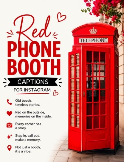 Red Phone Booth Instagram Captions