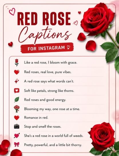 Red Rose Captions for Instagram