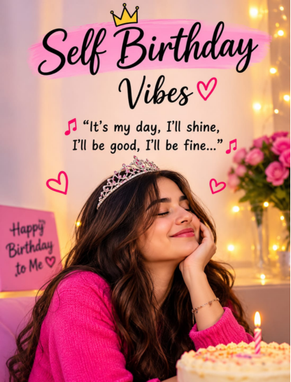 Self Birthday Captions with Song Lyrics