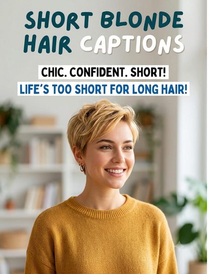 Short Blonde Hair Captions ✨