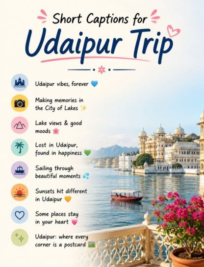Short Captions For Udaipur Trip 🏕️🚗