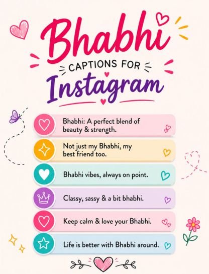 Short Captions for Bhabhi on Instagram