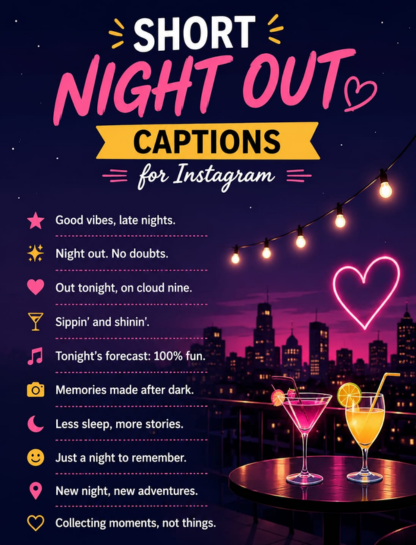Short Night Out Captions for Instagram