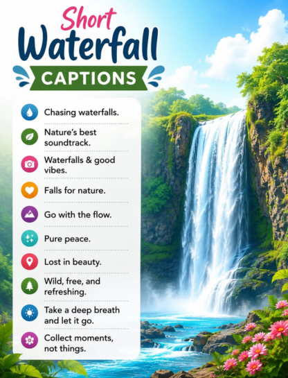 Short Waterfall Captions for Instagram