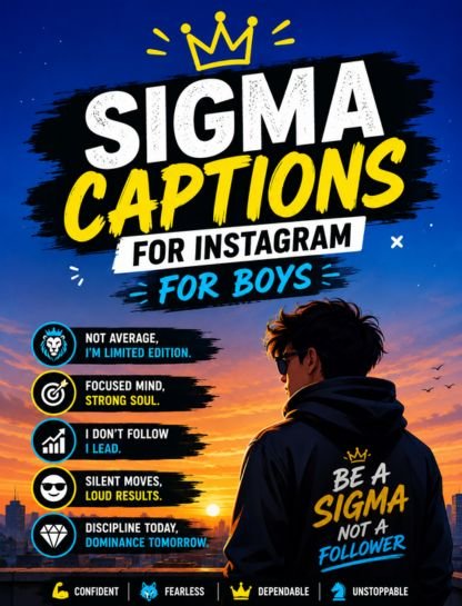 Sigma Captions for Instagram for Boys