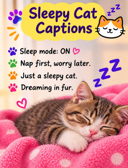 Sleepy Cat Captions