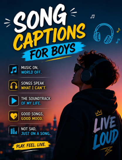 Song Captions for Instagram for Boy 😎