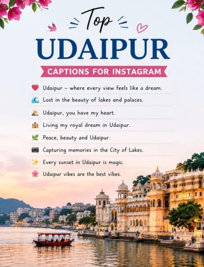 Top Udaipur Captions for Instagram Post 🌊👑