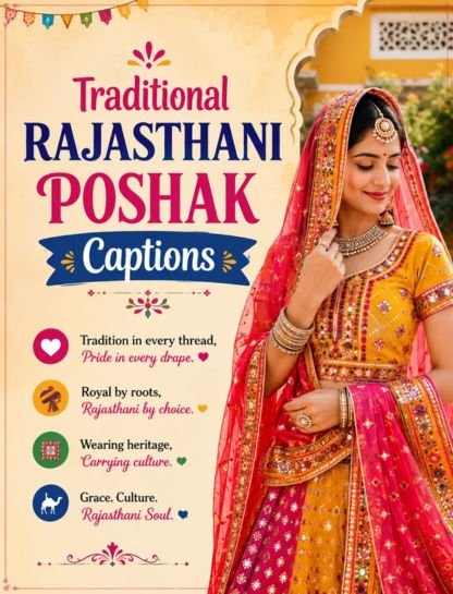 Traditional Rajasthani Poshak Captions