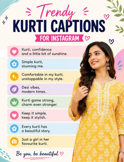 Trendy Kurti Captions for Instagram with Emoji