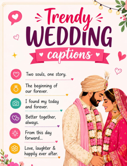 Trendy Wedding Instagram Captions