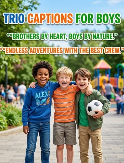 Trio Captions for Instagram for Boys