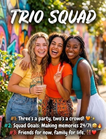 Trio Squad Captions for Instagram