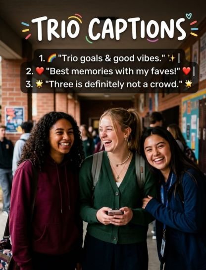 Trio Captions for Instagram for School Friends