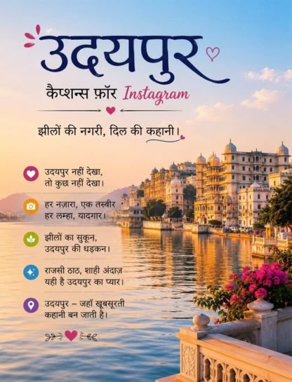 Udaipur Captions For Instagram in Hindi 🏰🌊