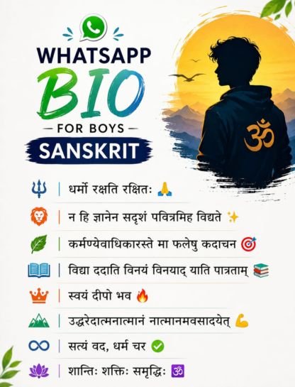 WhatsApp Bio for Boys Sanskrit