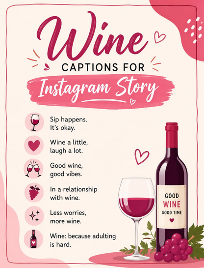 Wine Captions for Instagram Story 📱🍷