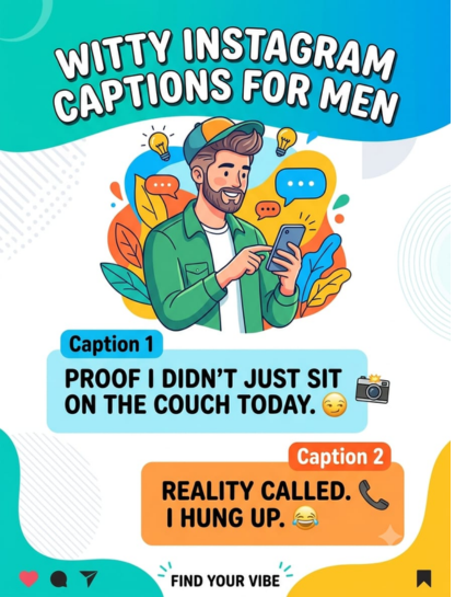Witty Instagram Captions for Men 🧠😏