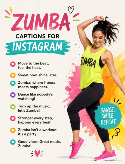 Zumba Dance Captions for Instagram in English 🌎💃