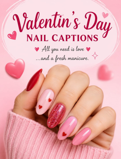 ✨ Valentine’s Day Nail Captions for Instagram 💘
