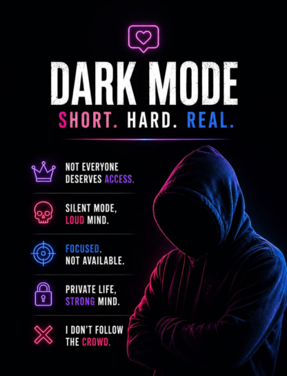 🌑 Dark Mode Short Hard Captions for Instagram
