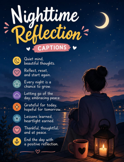 🌙 Nighttime Reflection Captions