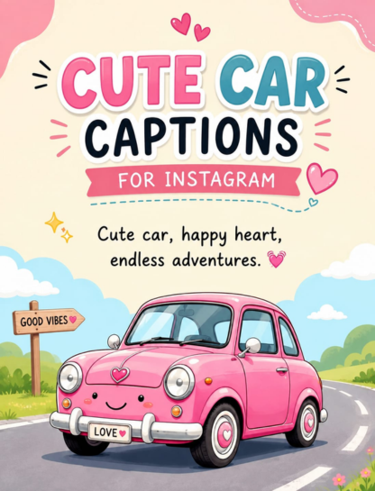 🌸 Cute Car Captions for Instagram