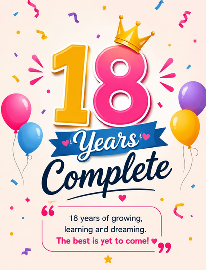 🎂 18 Years Complete Captions & Birthday Milestone Quotes 💫
