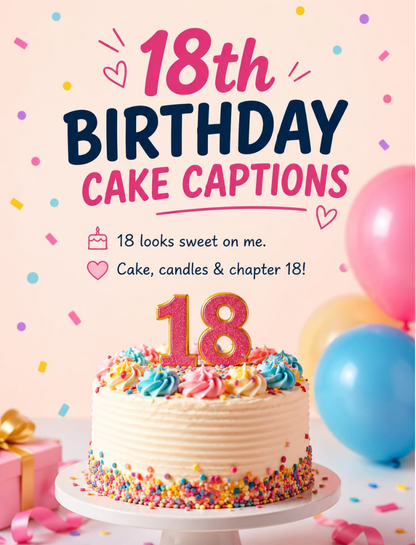 🎂 18th Birthday Cake Captions 🍰
