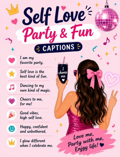 🎉 Self Love Party & Fun Captions