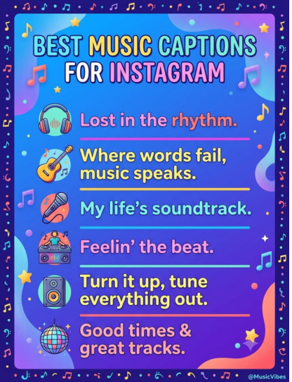 🎧 Best Music Captions for Instagram