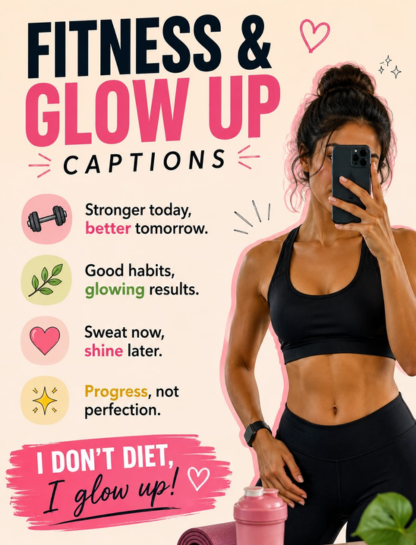 🏋️‍♀️ Fitness & Glow-Up Captions