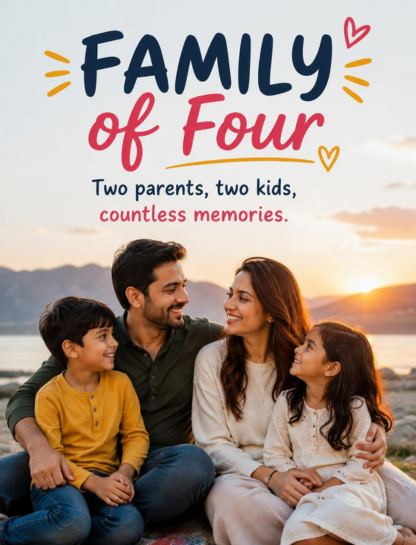 👨‍👩‍👧 Family of Four Captions