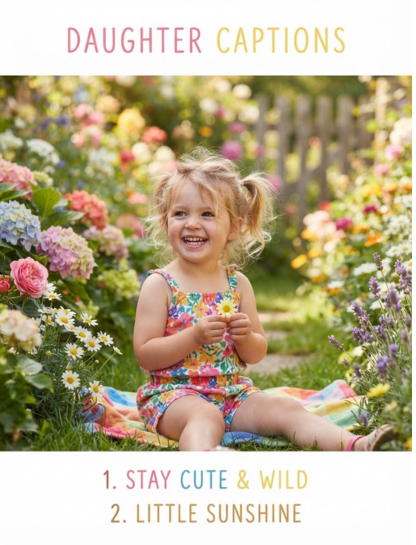 💗 Cute Short Daughter Captions for Instagram
