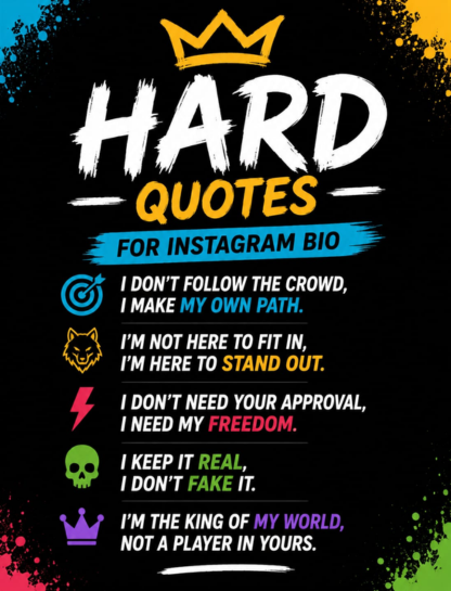🖋️ Hard Quotes for Instagram Bio
