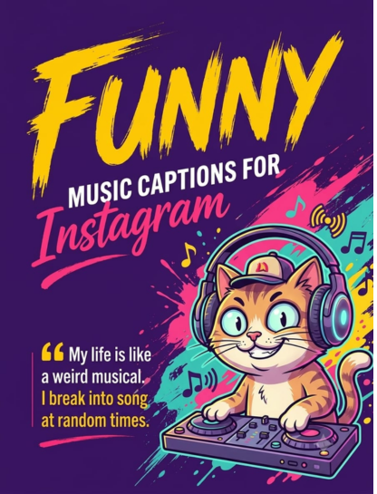 😂 Funny Music Captions for Instagram
