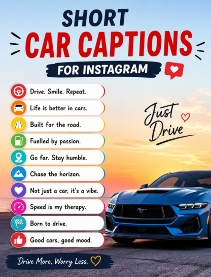 🚗 Short Car Captions for Instagram