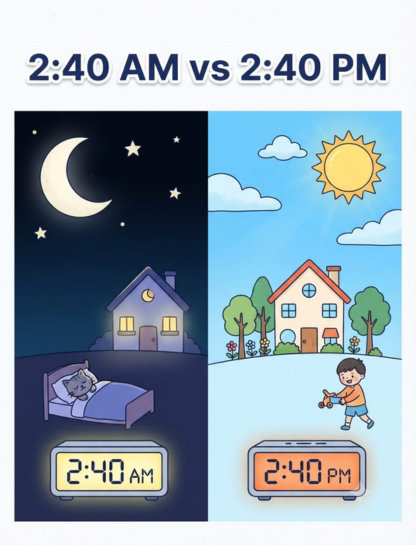 2:40 AM vs. 2:40 PM