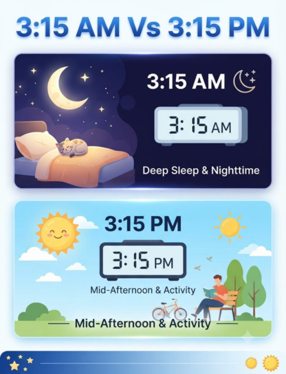 3:15 AM vs. 3:15 PM