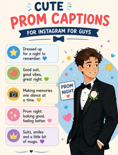 Cute Prom Captions for Instagram for Guys