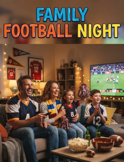 Family Football Night Captions