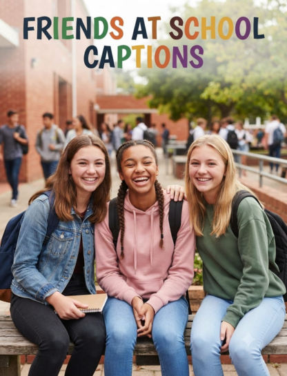 Friends at School Captions