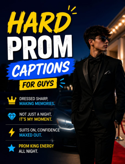 Hard Prom Captions for Guys