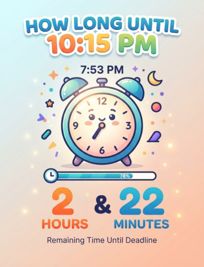 How Long Until 10:15 PM?