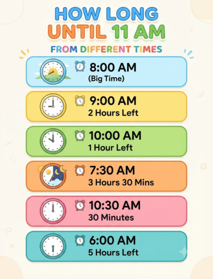 How Long Until 11 AM From Different Times?