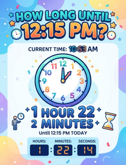 How Long Until 12:15 PM?