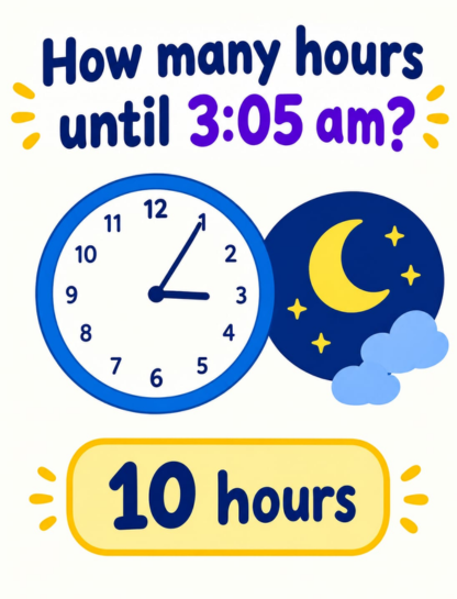 How Many Hours Until 3:05 AM?