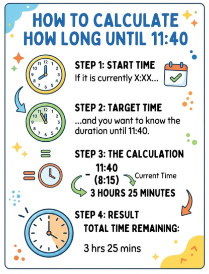 How to Calculate How Long Until 11:40