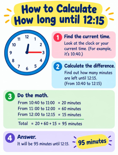 How to Calculate How Long Until 12:15