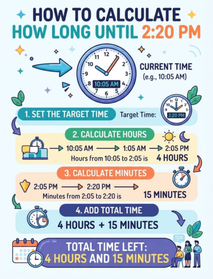 How to Calculate How Long Until 2:20 PM